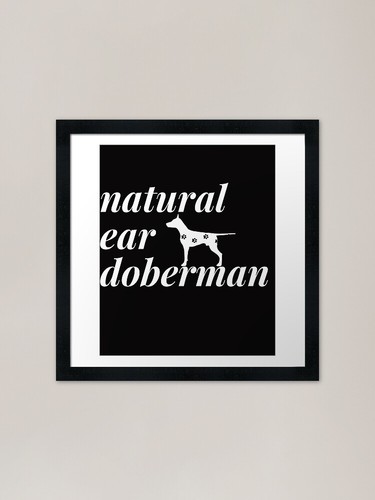 Natural ear doberman - natural, framed