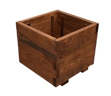 Wooden square trough brown - square,