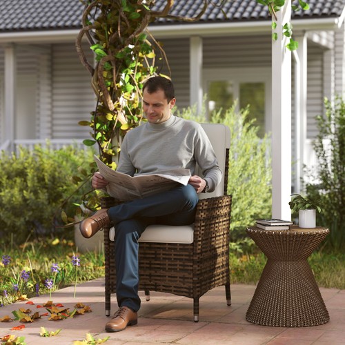 Rattan garden recliner chair - garden,