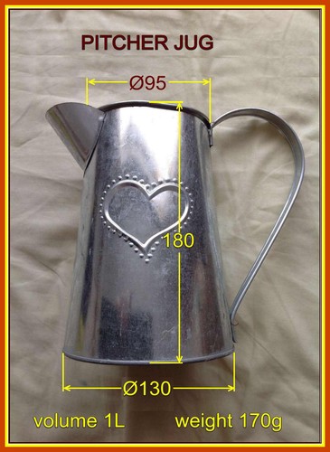 Rustic metal pitcher jug - --,