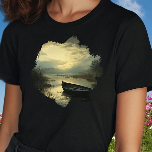 Women boat swamp motif - boat,