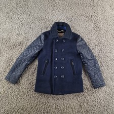 Superdry Jacket Mens Large Vintage Wool Peacoat Blue R10-18