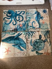 Marine Life Cushion Cover Pillow Case Sea Turtle Octopus Seahorse Whale