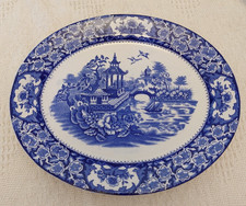 Vintage Flow Blue Olde Alton Ware Oval Platter in Great Condition