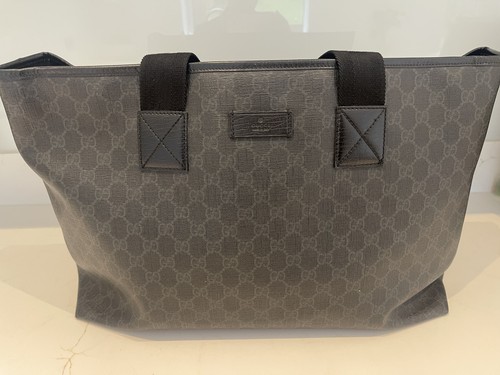 Gucci black tote - black, gg