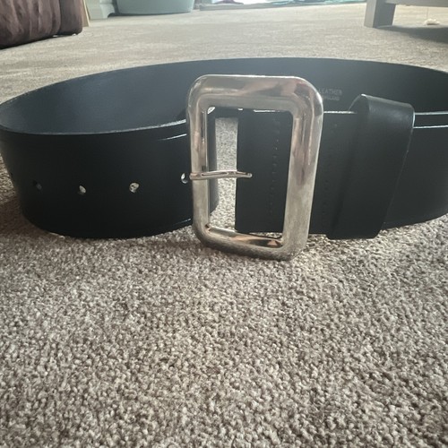Men black leather belt - men's,