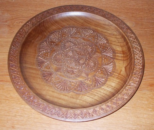 Vintage etched wooden