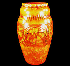 FINE, LARGE PILKINGTON LANCASTRIAN SPONGED VASE by WILLIAM S MYCOCK - C. 1930's