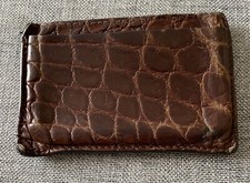 Vintage Gucci croc leather card holder wallet Brown Cards men’s 
