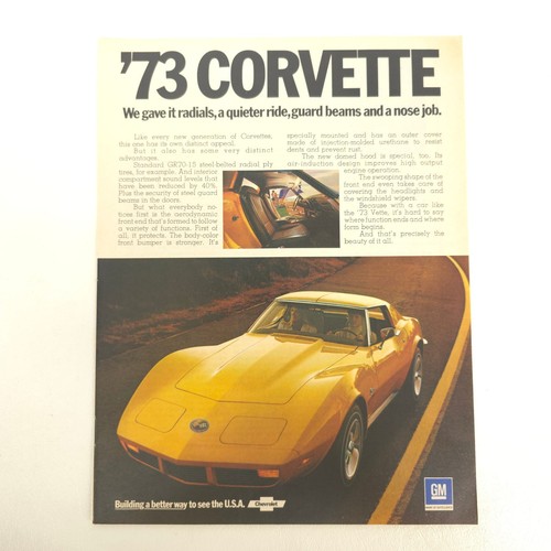 1973 chevrolet corvette print - 1973,
