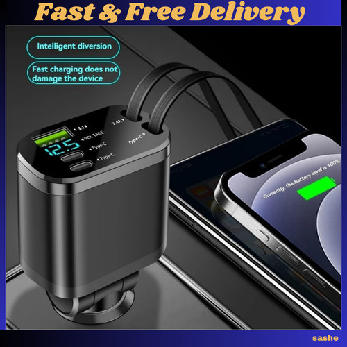Retractable car charger - car,
