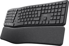 Trust Arvia Silent Wireless Ergonomic Keyboard UK QWERTY Layout Bluetooth + 2.4G