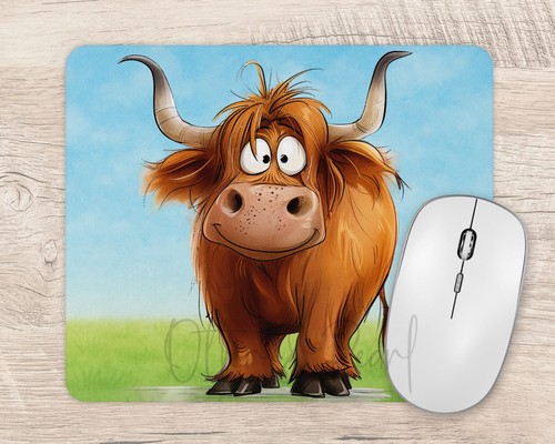 Highland cow mouse mat - cow,