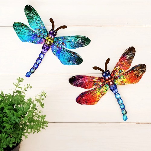Vintage metal dragonfly wall - vintage,