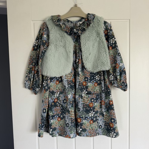 Next girls floral dress - floral, fur