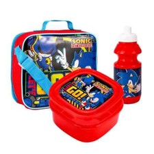 Sonic The Hedgehog Character Kids Girls School Travel Insulated 3 Pcs Lunch Bag