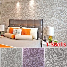 1-5Rolls Silver Grey Vintage Abstract Galaxy Embossed Wallpaper for Living.Room.