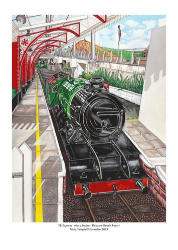 Painting steam train - painting, a