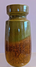 Beautiful Vintage 1970's W Germany Scheurich Keramik 242-22 Brown & Green vase