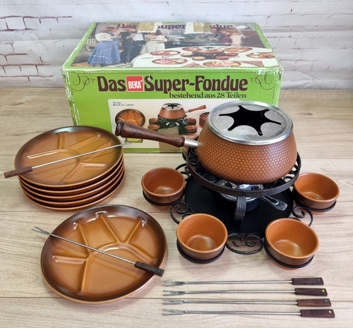 Vintage fondue set for retro - set,