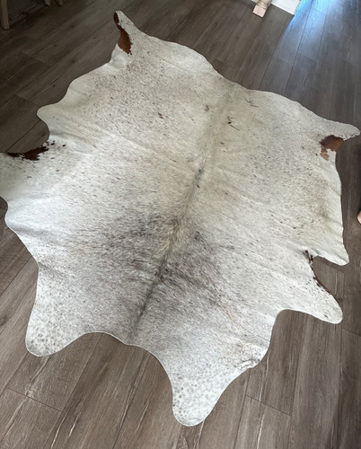 Large gray white genuine cow - gray/white,