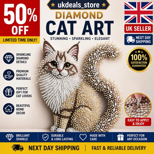 Cat diamond art painting - 5d,