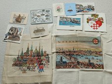Collection of 11 completed cross-stitch tapestries, mainly Denmark and Cornwall 