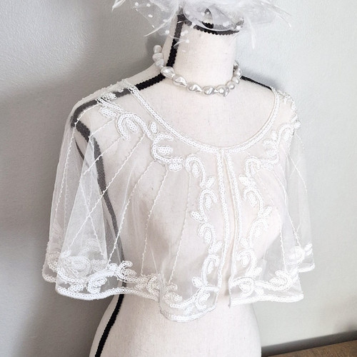 White sequin mesh - ,