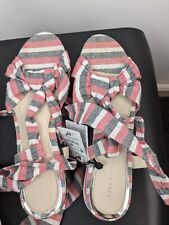 ZARA Women's Lace Up Strappy Ankle Wrap Platform Sandals size 7 Uk