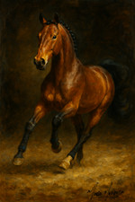 Original Limited Edition Canvas Print Mario Mendoza Animal Horse Steed Wild