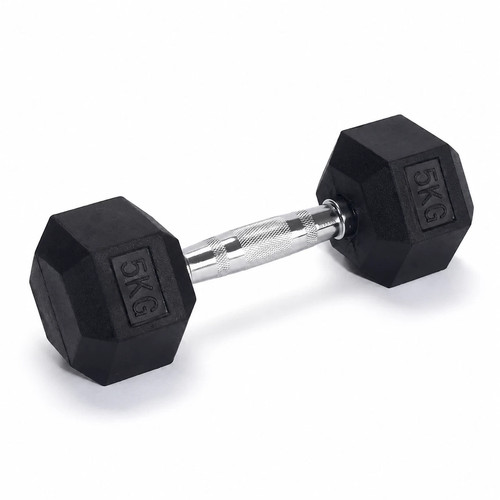 5kg hex dumbbell - dumbbell, rubber