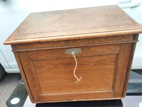 Vintage oak cutlery - , box