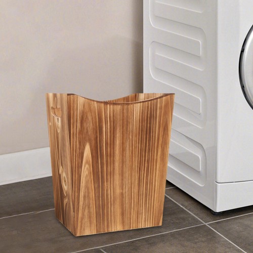 Wooden trash can - can, wood
