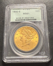 US 1900S Gold $20 20 Dollars PCGS MS61 Double Eagle Liberty Head