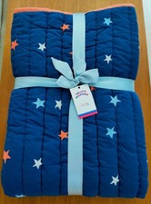 LAURA ASHLEY Kids Stars Embroidered Bedspread / Quilt Navy 130 x 150 cm BNWT!