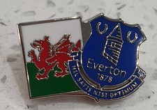 Everton FC Wales Official Pin Badge - Blue Crest with Welsh Flag - Gift Idea
