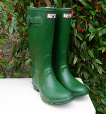 Vintage Hunter Huntress Green Wellington Boots Size 6 Made in Britain Wellies