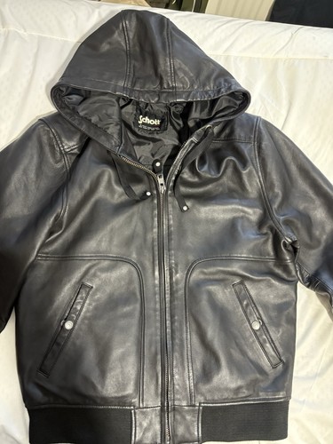 Schott hooded leather jacket - hooded,