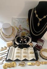 Job Lot Gold Tone Plated Jewellery Monet Bracelet Rosie Fox Necklace Brooches