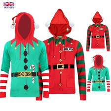 New Mens Boys Unisex Family Christmas Elf HoHo Candy Stick 3D Hoodie Jumper Top