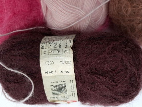 Set pink purple yarn - pink,