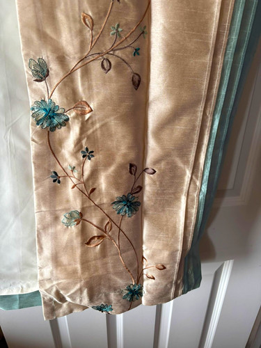 Pair duck egg blue curtains - pair,