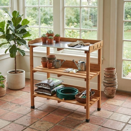 Elegant wooden potting table - potting,