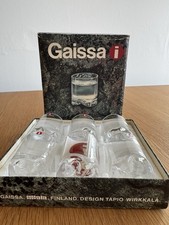 Iittala Tapio Wirkkala Shot small original Glasses Gaissa Box Labels 6 Vintage 