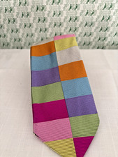 Duchamp London 100% silk tie vibrant geometric *please read-flaws*