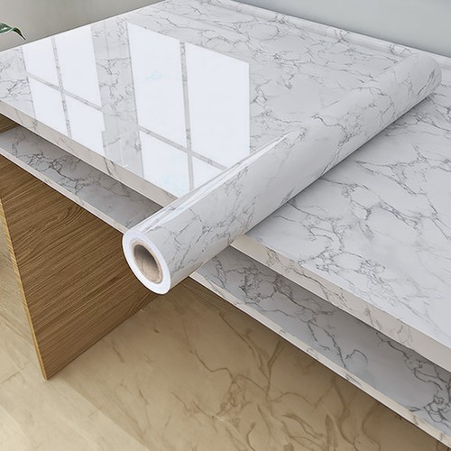 Gloss white marble vinyl wrap - gloss,