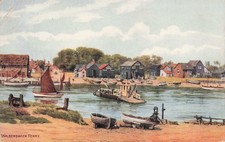 Walberswick Ferry Postcard A R Quinton Topographical Salmon Series 1937