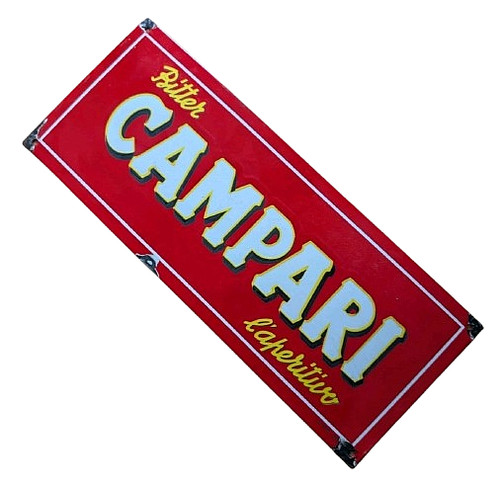 Campari enamel metal - metal, bar