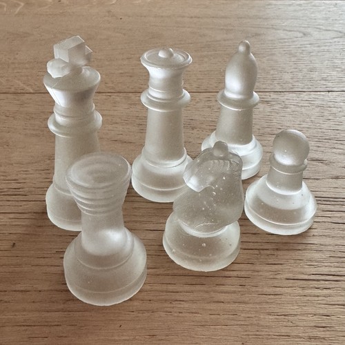 Vintage glass chess pieces - vintage,