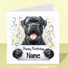 Personalised Cane Corso Dog Birthday Card